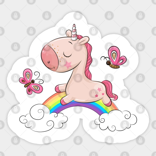 Cute baby unicorn. Very beautiful design for kids. Sticker by Reginast777